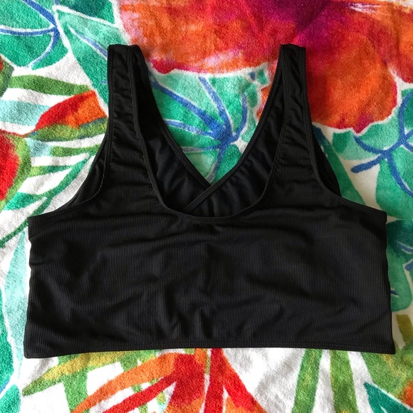 NWOT Black Bikini Top, Ribbed and Soft - Picture 2 of 3